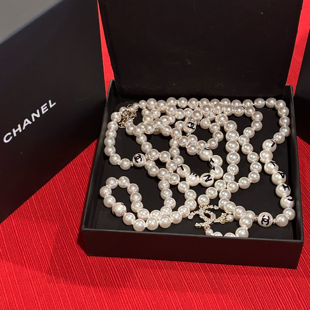 Chanel 42 Inch White Pearl Necklace - Picture 14 of 15
